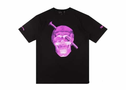 Vlone Skull Screw Purple V Tee Black