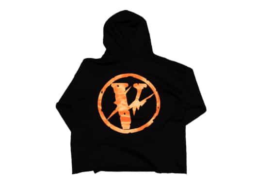 Vlone x Fragment Friends Orange V Hoodie Black - Image 2