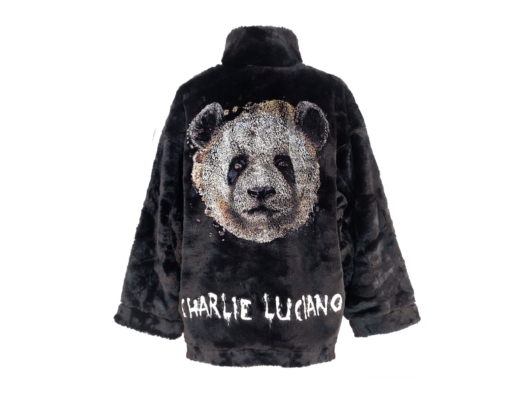 Charlie Luciano Panda Fur Jacket Black