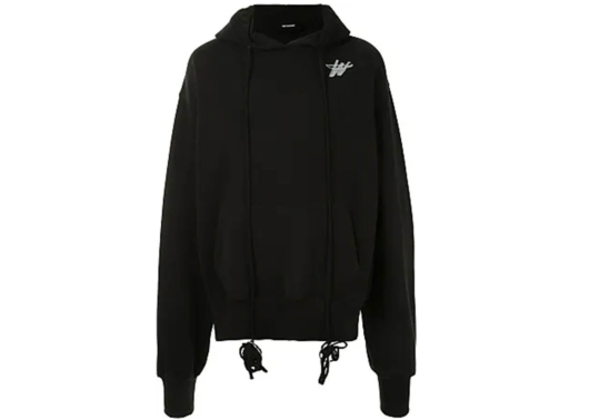 We11done Metal Ring Hoodie Black