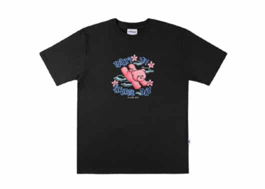 Ambler Sky Bear Front Tee Black AS835