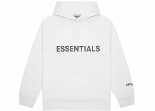 FEAR OF GOD ESSENTIALS 3D Silicon Applique Pullover Hoodie White