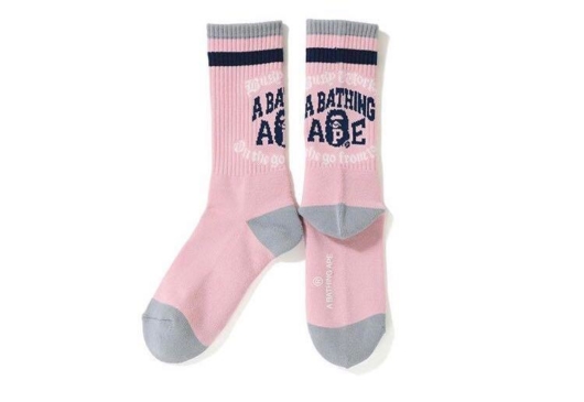 Bape College Socks Pink