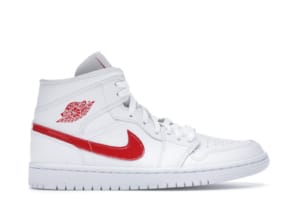 Air Jordan 1 Mid White University Red (W)