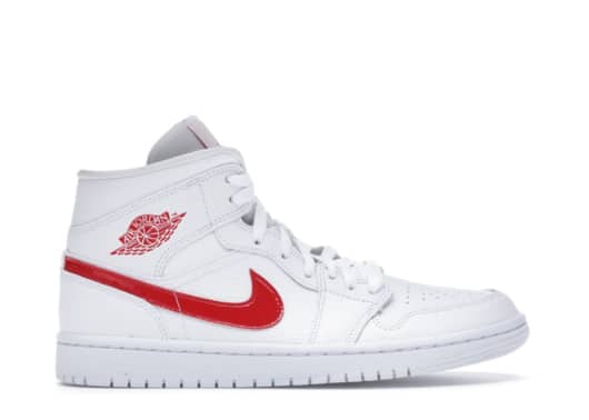 Air Jordan 1 Mid White University Red (W)