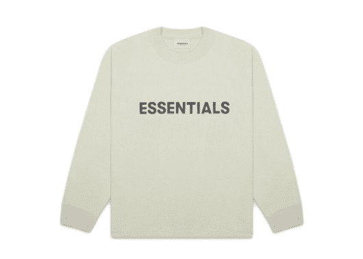 FEAR OF GOD ESSENTIALS 3D Silicon Applique Boxy Long Sleeve T-Shirt Alfalfa Sage