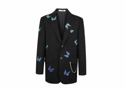 13De Marzo Butterfly Embroidered Suit Black