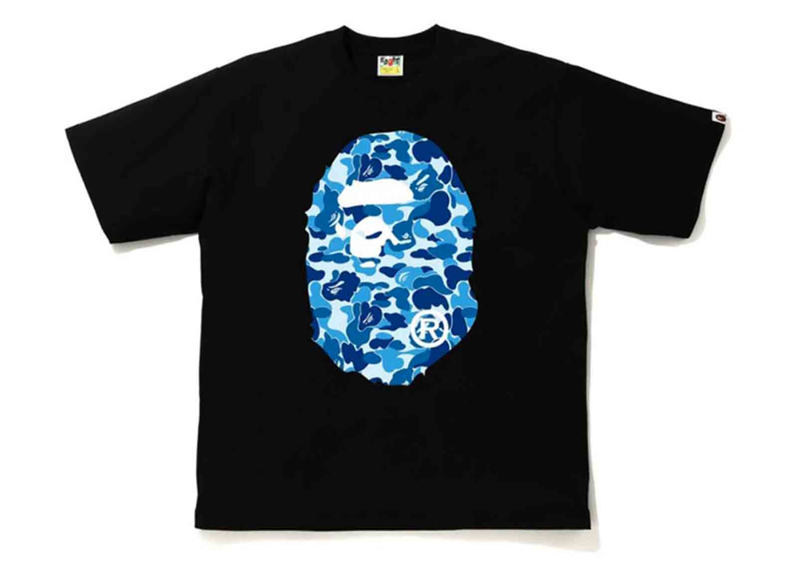 Buy BAPE ABC Camo Big Ape Head Relaxed Tee Black/Blue Online in