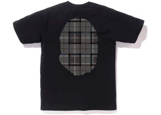 BAPE Logo Check Big Ape Head Tee Black/Black - Image 2