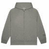 FEAR OF GOD ESSENTIALS 3D Silicon Applique Full Zip Up Hoodie Gray Flannel/Charcoal