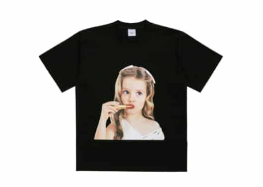 ADLV Baby Face Lip Stick Girl Tee Black