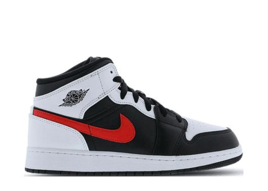 Air Jordan 1 Mid White Black Chile Red (GS)