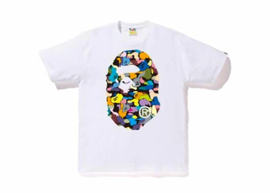 BAPE Multi Camo Big Ape Head Tee White