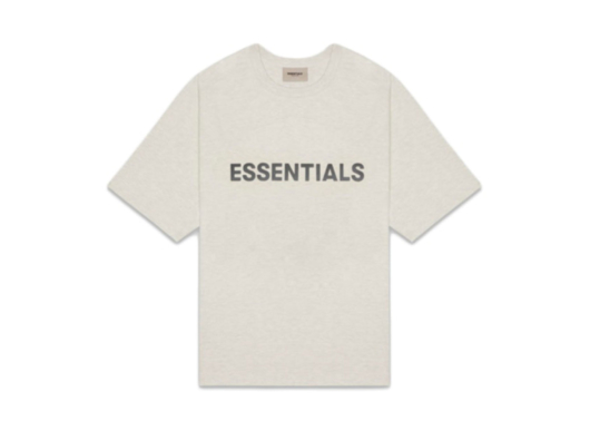 FEAR OF GOD ESSENTIALS 3D Silicon Applique Boxy Tee Oatmeal Heather