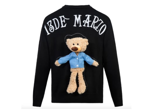 13De Marzo Clothed Teddy Bear Sweater Black