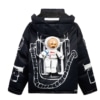13De Marzo NASA Astronaut Teddy Bear Painted Down Jacket Black