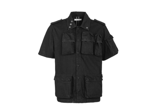 Galliano Landor CapSule Pocket Short Sleeve Denim Jacket Black