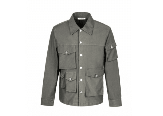 Galliano Landor Cotton-Blend Twill Cargo L/S Shirt Grey