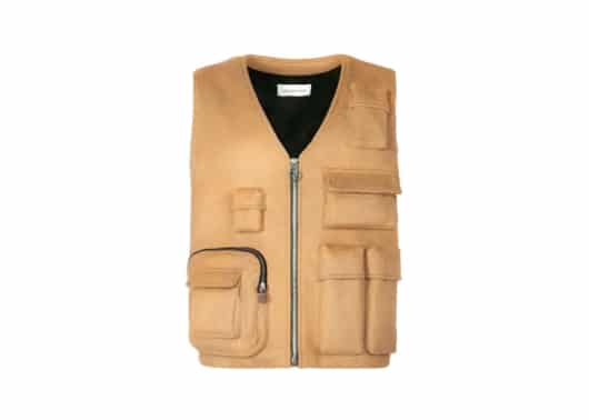 Galliano Landor Double Woolen Multi-Pockets Vest Camel