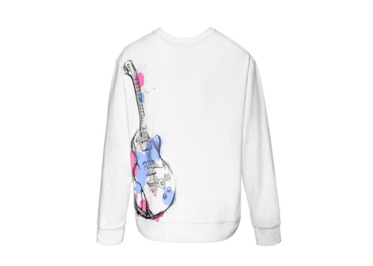 Galliano Landor Guitar Print L/S Tee White