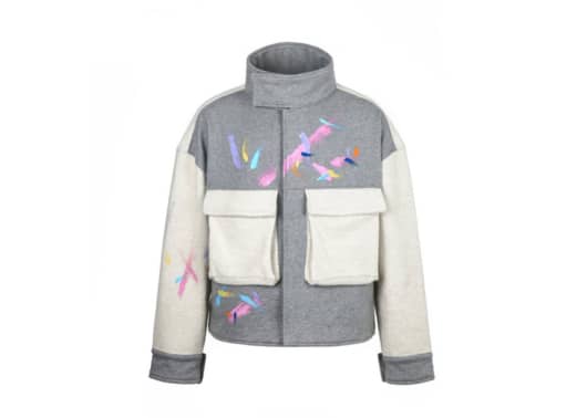 Galliano Landor Inside-Out Terry Cotton Jacket Grey