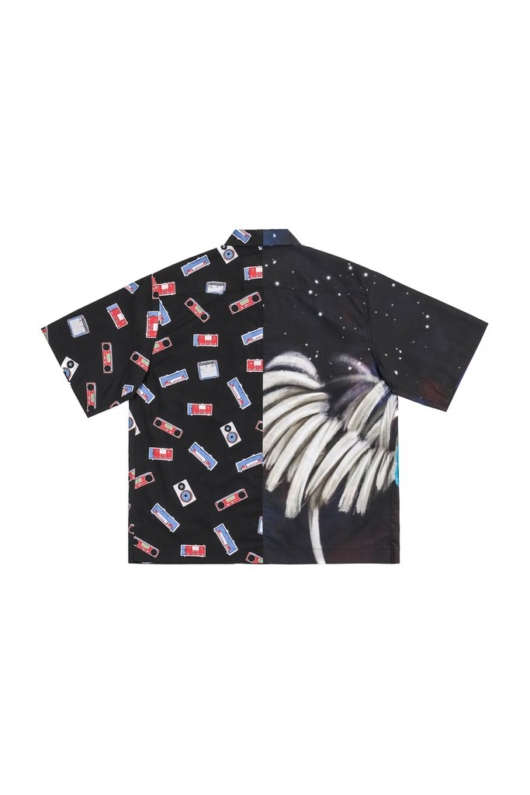 Galliano Landor Joint-Printed Cotton-Silk Shirt Black - Image 2