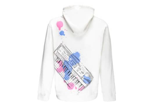 Galliano Landor Piano Print Hoodie White
