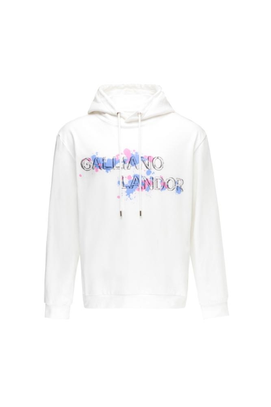 Galliano Landor Piano Print Hoodie White - Image 2