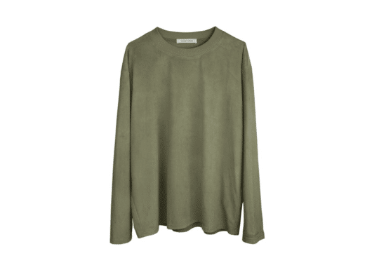 Galliano Landor Suede Fabric Basic L/S Tee Green