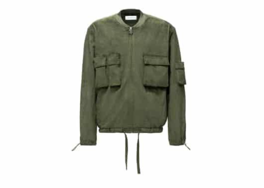 Galliano Landor Suede Fabric Capsule Pocket Jacket Olive