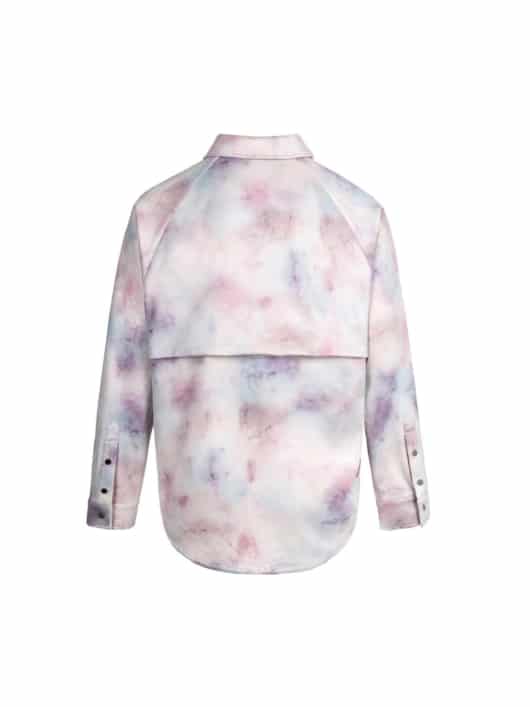 Galliano Landor Suede Fabric Green Tone Tie-Dye Print Jacket Pink - Image 2