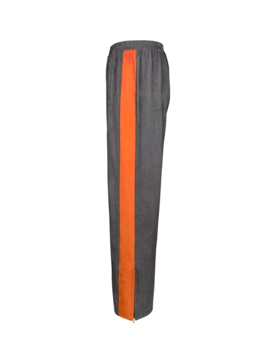 Galliano Landor Suede Fabric Orange Stripe Pants Grey - Image 2