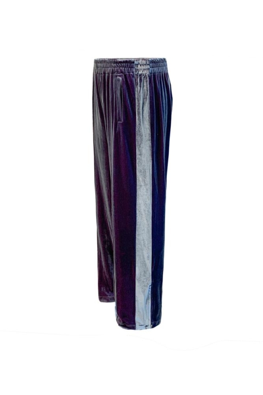 Galliano Landor Velvet Pants Purple/Blue - Image 2