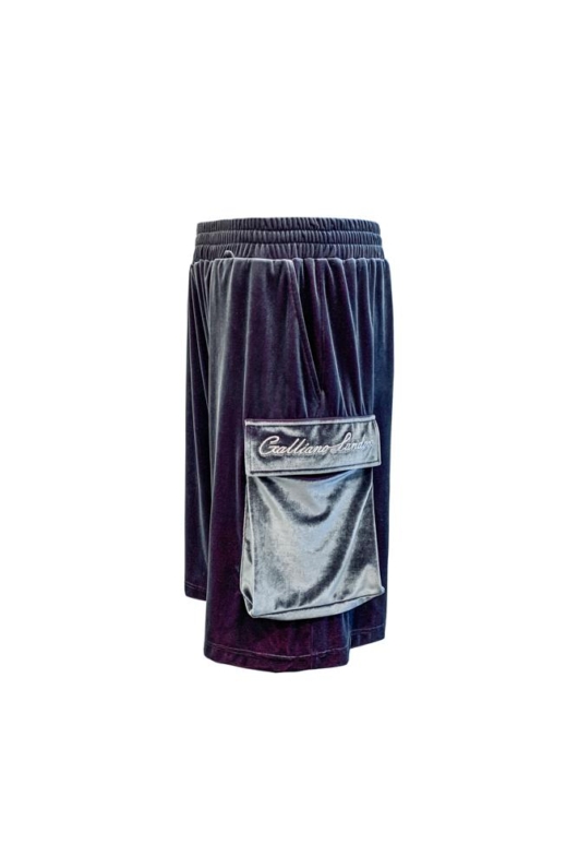 Galliano Landor Velvet Shorts Purple/Blue - Image 2