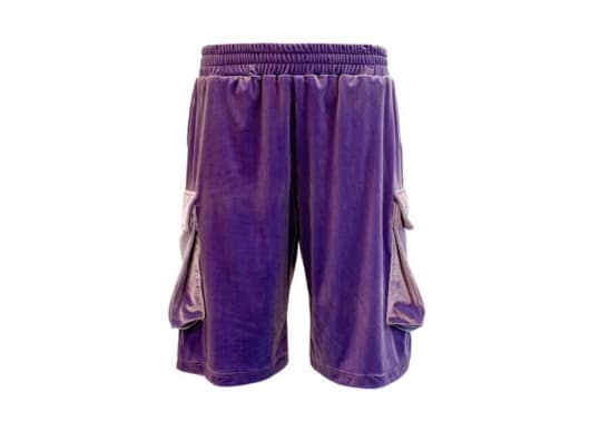 Galliano Landor Velvet Shorts Violet