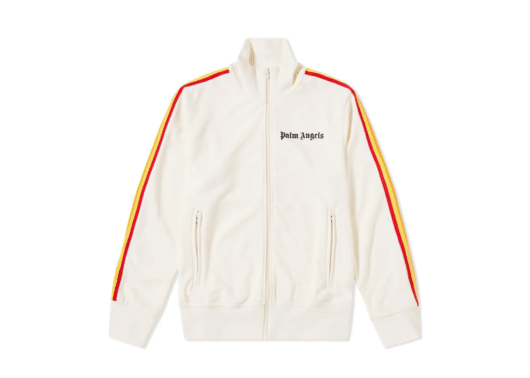 Palm Angels Rainbow Track Zip Up Jacket Cream
