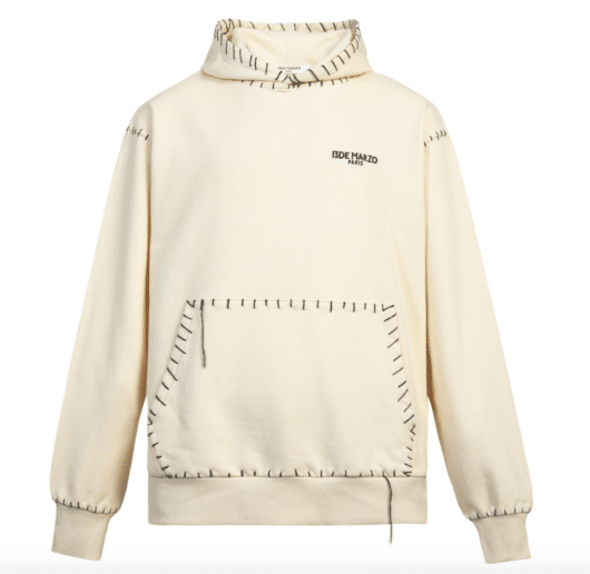 13De Marzo Teddy Bear Suture Hoodie Cream