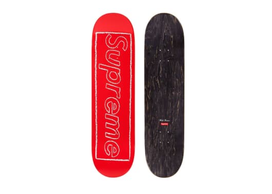 Supreme KAWS Chalk Logo Skateboard Deck Red