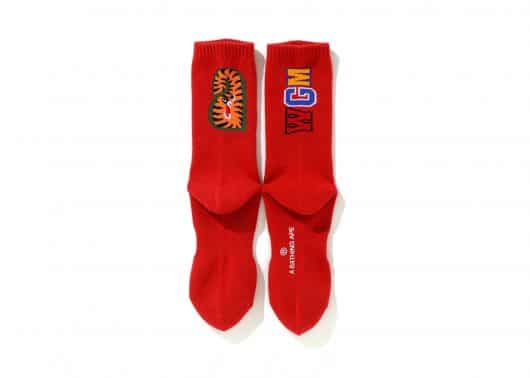 Bape Shark Socks Red