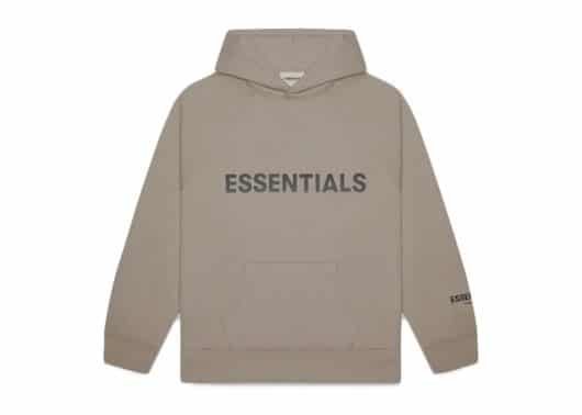 FEAR OF GOD ESSENTIALS Pullover Hoodie Applique Logo Taupe