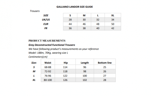 Galliano Landor Deconstructed Functional Cargo Pants Grey - Image 4