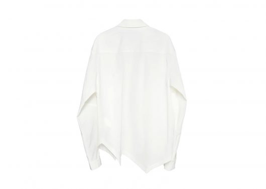 Galliano Landor Irregular Serrated Hem Long Sleeve Shirt White - Image 2