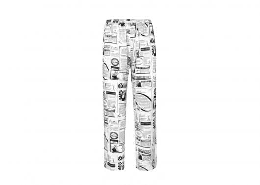 Galliano Landor Newspaper Print Silk Pants Black/White
