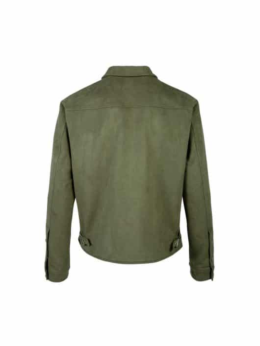 Galliano Landor Suede Fabric 3D Pockets Jacket Olive Green