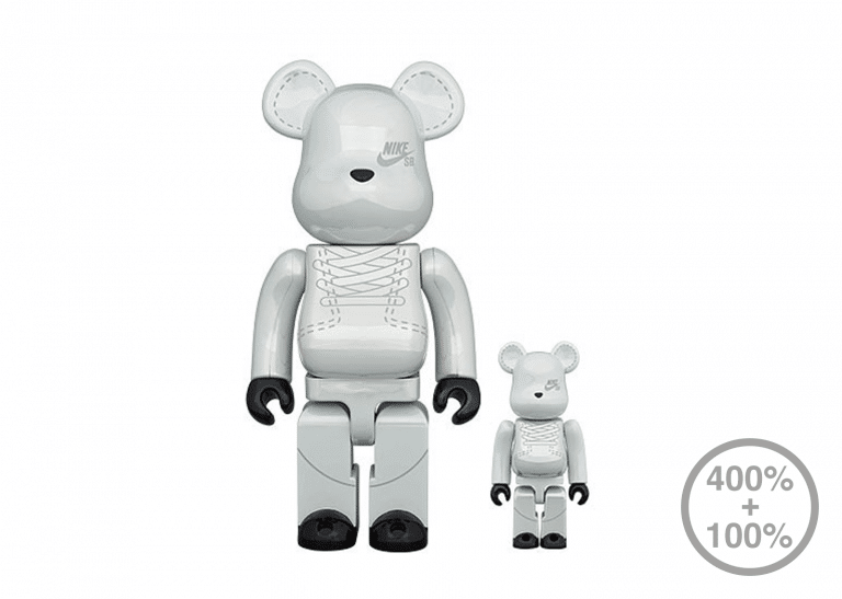 Bearbrick x Nike SB 2020 100% & 400% Set White | KICKSTW