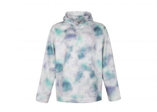 Galliano Landor Suede Fabric Tie-Dye Print Hoodie Green