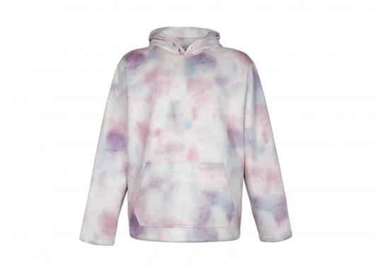 Galliano Landor Suede Fabric Tie-Dye Print Hoodie Pink