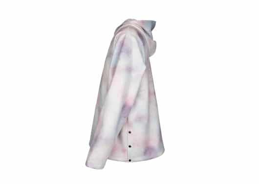 Galliano Landor Suede Fabric Tie-Dye Print Hoodie Pink - Image 2