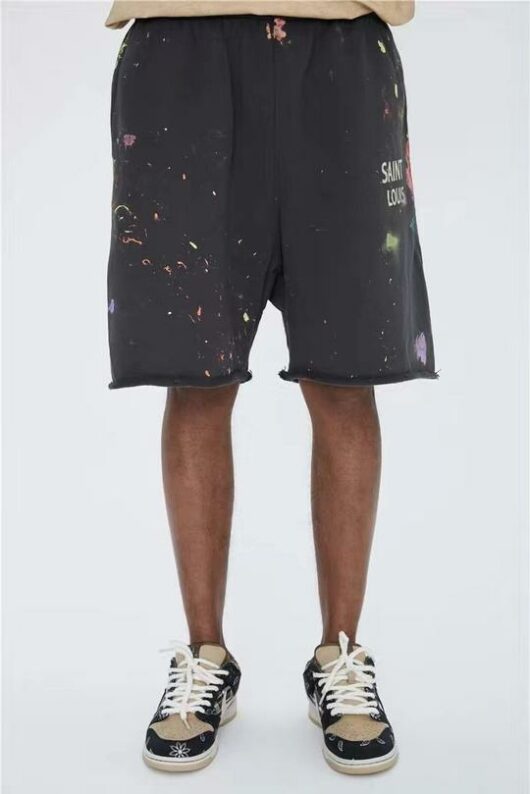 Saint Louis Painted Sweat Shorts Washed Black - Image 2
