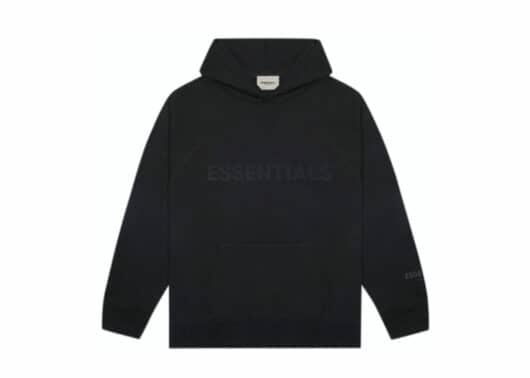 FEAR OF GOD ESSENTIALS 3D Silicon Applique Pullover Hoodie Black